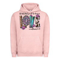 Pigment Salmon western let all that you do be done in love with g Urban Hoodie - texasbilliewilder