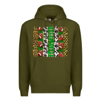 Army Green football brush strokes Premium Hoodie - texasbilliewilder