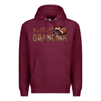 Burgundy football grandma with leopard Premium Hoodie - texasbilliewilder