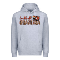 Heather Grey football grandma with leopard Premium Hoodie - texasbilliewilder