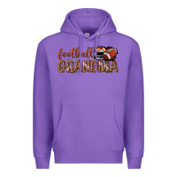 Purple football grandma with leopard Premium Hoodie - texasbilliewilder