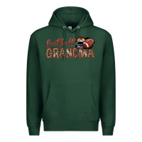 Sports Green football grandma with leopard Premium Hoodie - texasbilliewilder