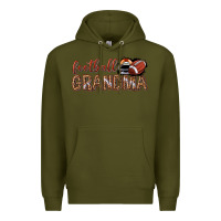 Army Green football grandma with leopard Premium Hoodie - texasbilliewilder