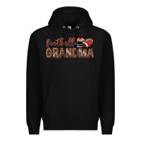 Black football grandma with leopard Premium Hoodie - texasbilliewilder