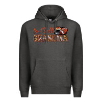 Charcoal Heather football grandma with leopard Premium Hoodie - texasbilliewilder