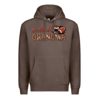 Coffee football grandma with leopard Premium Hoodie - texasbilliewilder