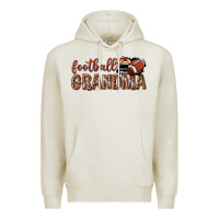 Oatmeal Heather football grandma with leopard Premium Hoodie - texasbilliewilder