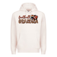 Pale Pink football grandma with leopard Premium Hoodie - texasbilliewilder