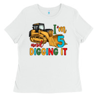 White i'm 5 and digging it Ladies Tee - Artiststas
