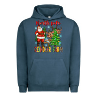 Pigment Midnight Navy north pole reindeer farm Urban Hoodie - Zillion Design Studio