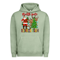 Pigment Oil Green north pole reindeer farm Urban Hoodie - Zillion Design Studio