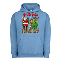 Pigment Pebble Blue north pole reindeer farm Urban Hoodie - Zillion Design Studio