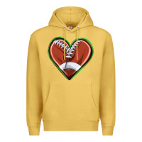 Antique Gold football heart Premium Hoodie - texasbilliewilder