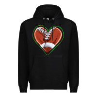Black football heart Premium Hoodie - texasbilliewilder