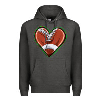 Charcoal Heather football heart Premium Hoodie - texasbilliewilder