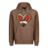 Chestnut football heart Premium Hoodie - texasbilliewilder
