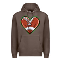 Coffee football heart Premium Hoodie - texasbilliewilder