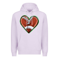 Lilac football heart Premium Hoodie - texasbilliewilder