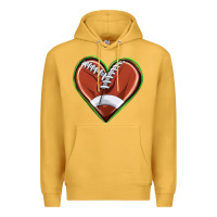 Mustard football heart Premium Hoodie - texasbilliewilder