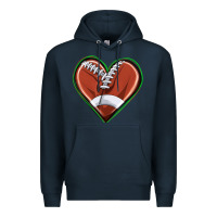 Navy football heart Premium Hoodie - texasbilliewilder