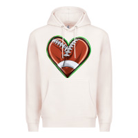 Pale Pink football heart Premium Hoodie - texasbilliewilder
