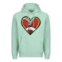 Seafoam football heart Premium Hoodie - texasbilliewilder
