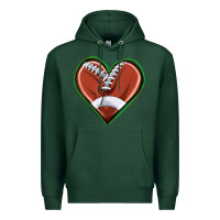 Sports Green football heart Premium Hoodie - texasbilliewilder
