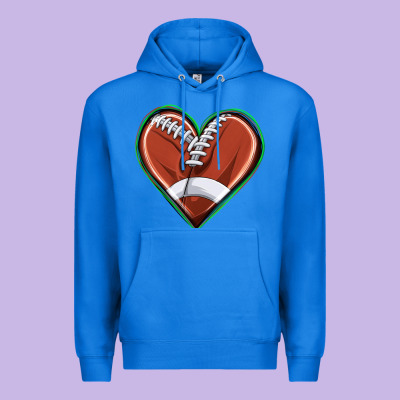 Football Heart Premium Hoodie Designed By Texasbilliewilder