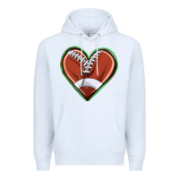 White football heart Premium Hoodie - texasbilliewilder