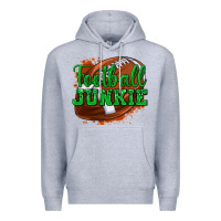 Heather Grey football junkie Premium Hoodie - texasbilliewilder