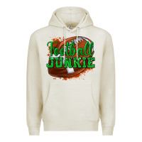 Oatmeal Heather football junkie Premium Hoodie - texasbilliewilder