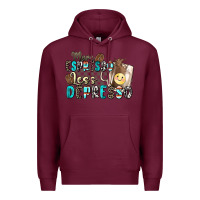 Burgundy more espresso less depresso Premium Hoodie - Zillion Design Studio