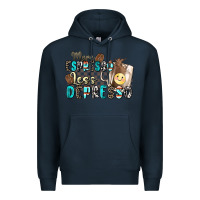 Navy more espresso less depresso Premium Hoodie - Zillion Design Studio