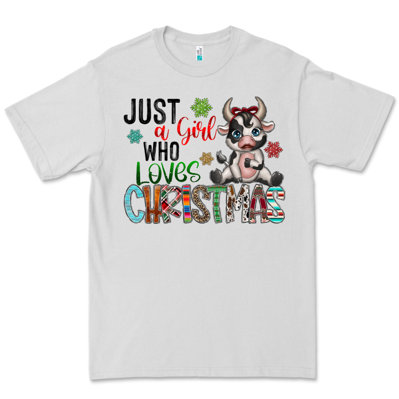 Just A Girl Who Loves Christmas Premium Tee by CowhideDigitalArt | Teevron
