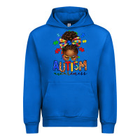 Cobalt autism awareness afro messy bun Urban Hoodie - texasbilliewilder