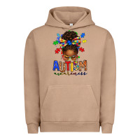 Pigment Burro autism awareness afro messy bun Urban Hoodie - texasbilliewilder