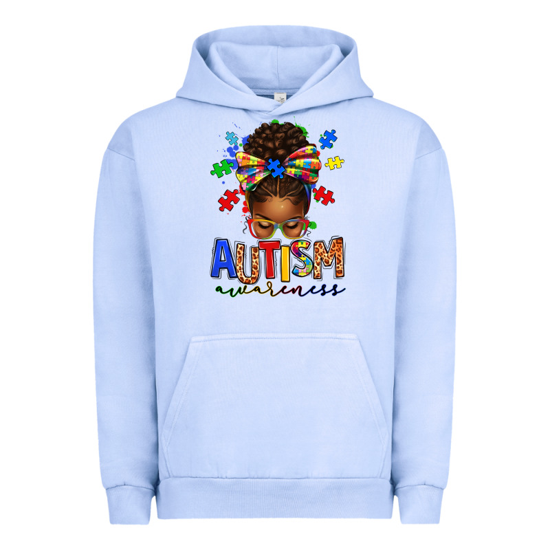 Autism Awareness Afro Messy Bun Urban Hoodie by texasbilliewilder | Teevron