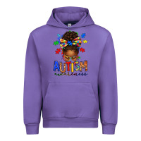 Tulip autism awareness afro messy bun Urban Hoodie - texasbilliewilder