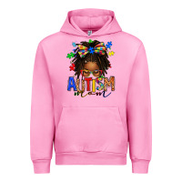 Fuchsia Pink autism mom afro locs messy bun Urban Hoodie - texasbilliewilder