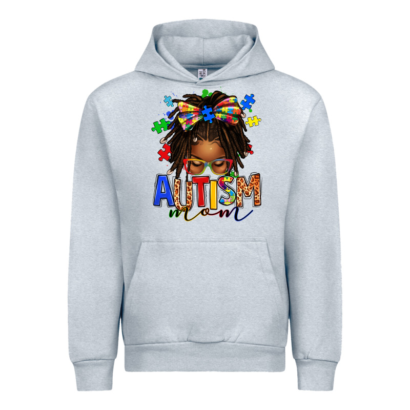 Autism Mom Afro Locs Messy Bun Urban Hoodie by texasbilliewilder | Teevron