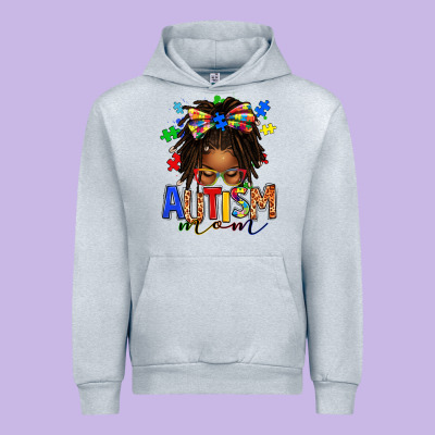 Urban Hoodie autism mom afro locs messy bun