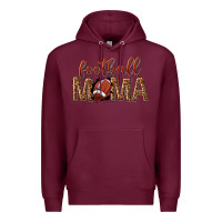 Burgundy football mama Premium Hoodie - texasbilliewilder