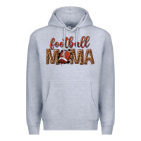 Heather Grey football mama Premium Hoodie - texasbilliewilder