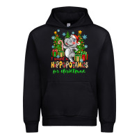 Black i want a hippopotamus for christmas Urban Hoodie - Zillion Design Studio