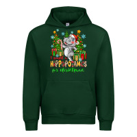Forest Green i want a hippopotamus for christmas Urban Hoodie - Zillion Design Studio