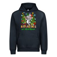 Navy i want a hippopotamus for christmas Urban Hoodie - Zillion Design Studio