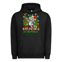 Pigment Black i want a hippopotamus for christmas Urban Hoodie - Zillion Design Studio