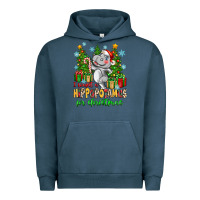 Pigment Midnight Navy i want a hippopotamus for christmas Urban Hoodie - Zillion Design Studio