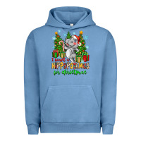 Pigment Pebble Blue i want a hippopotamus for christmas Urban Hoodie - Zillion Design Studio