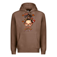 Chestnut football messy bun mom Premium Hoodie - texasbilliewilder